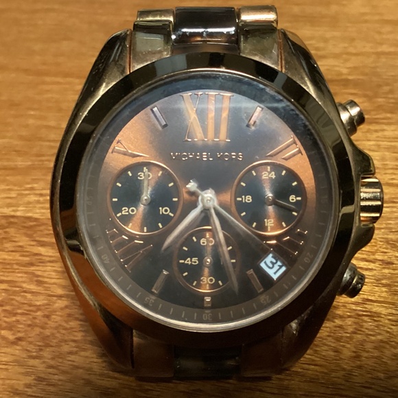 Michael Kors Bradshaw Chronograph Rose Gold Tone Brown Women’s Watch MK5944 - Picture 1 of 11
